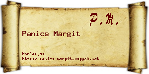 Panics Margit névjegykártya